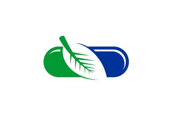 Capsule Logo - Leaf capsule vector medicine logo