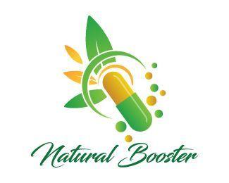 Capsule Logo - Natural Booster Logo design - Unique design logo of a capsule with ...