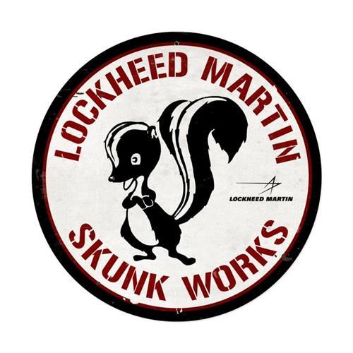 Skunk Logo - Lockheed Martin Skunk Works Logo Tin Metal Sign Reproduction - 14 x 14 inches