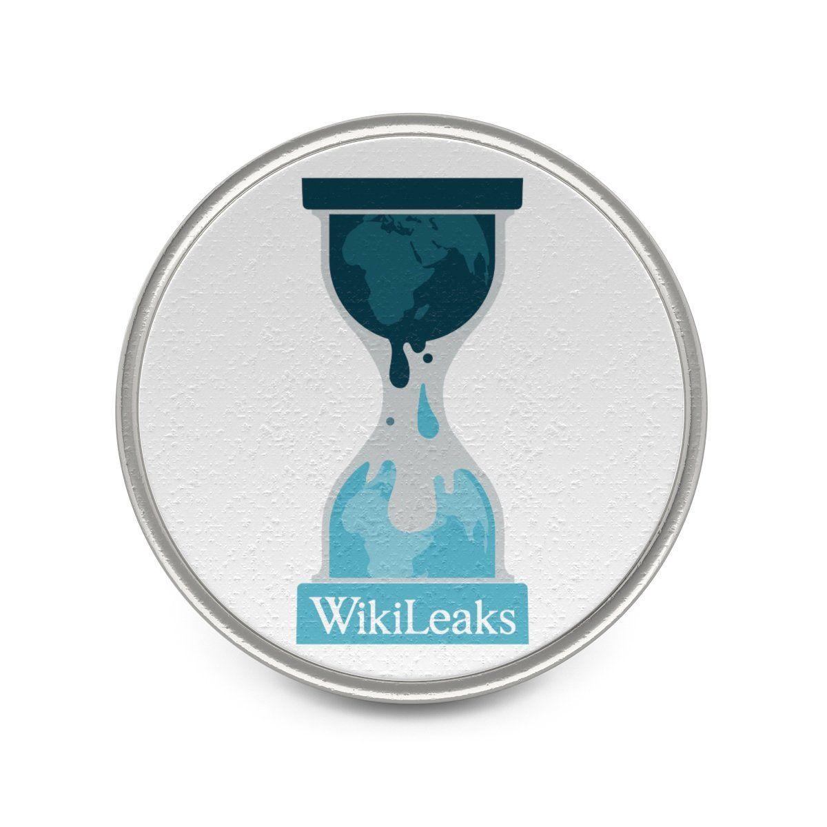 WikiLeaks Logo - WikiLeaks Hourglass Logo - Metal Pin – WikiLeaks Shop