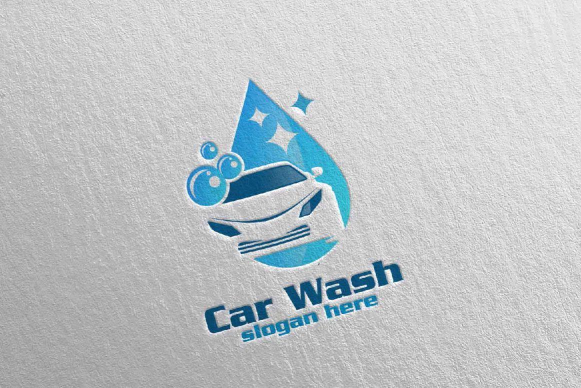 Wash Logo - Car Wash Logo, Cleaning Car, Washing and Service Logo 3
