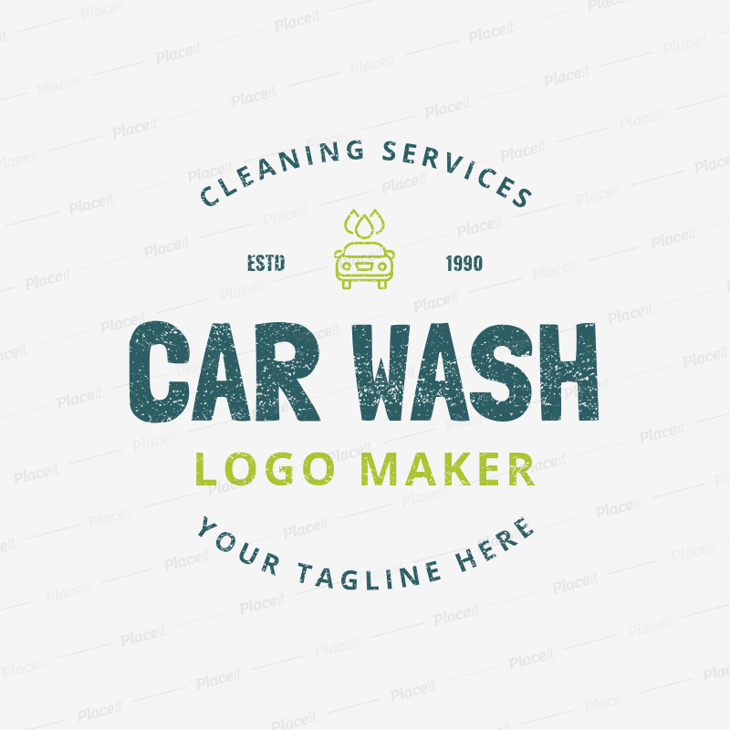 Wash Logo - Car Wash Logo Maker for a Car Cleaning Service 1756