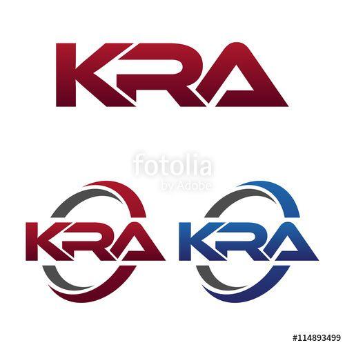 Kra Logo - Modern 3 Letters Initial logo Vector Swoosh Red Blue kra Stock