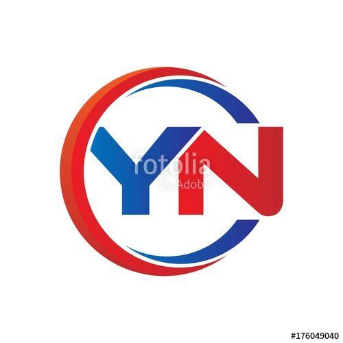 Yn Logo - yn logo vector modern initial swoosh circle blue and red