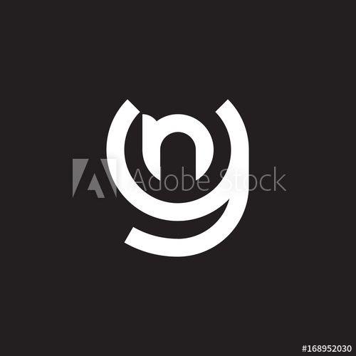 Yn Logo - Initial lowercase letter logo yn, ny, n inside y, monogram rounded ...