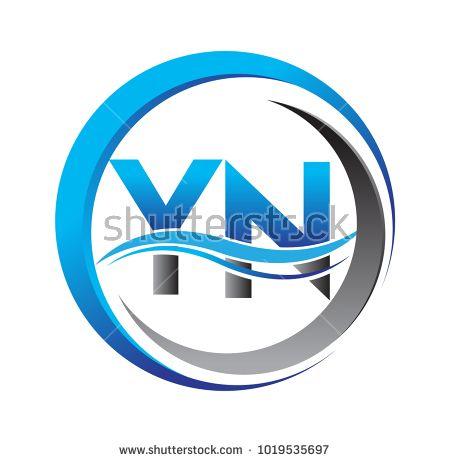 Yn Logo - initial letter logo YN company name blue and grey color on circle