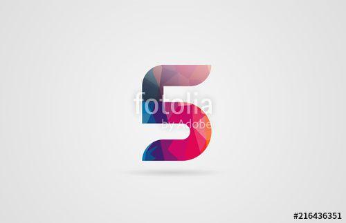 5 Logo - number 5 logo design with rainbow colors Stock image and royalty