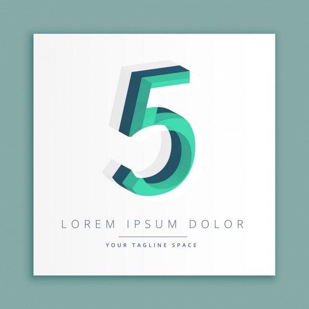 5 Logo - 3D logo with number 5 Vector