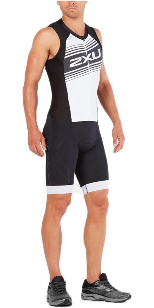 2XU Logo - 2XU Compression Full Zip Sleeveless Trisuit BLACK / WHITE LOGO MT4839d