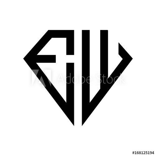 EW Logo - initial letters logo ew black monogram diamond pentagon shape - Buy ...