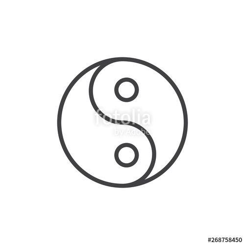 Taoism Logo - Yin Yang line icon. linear style sign for mobile concept and web ...