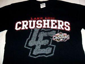 Crushers Logo - Details About Lake Erie Crushers Old Logo MiLB Black Men's Small T Shirt Minor Frontier League