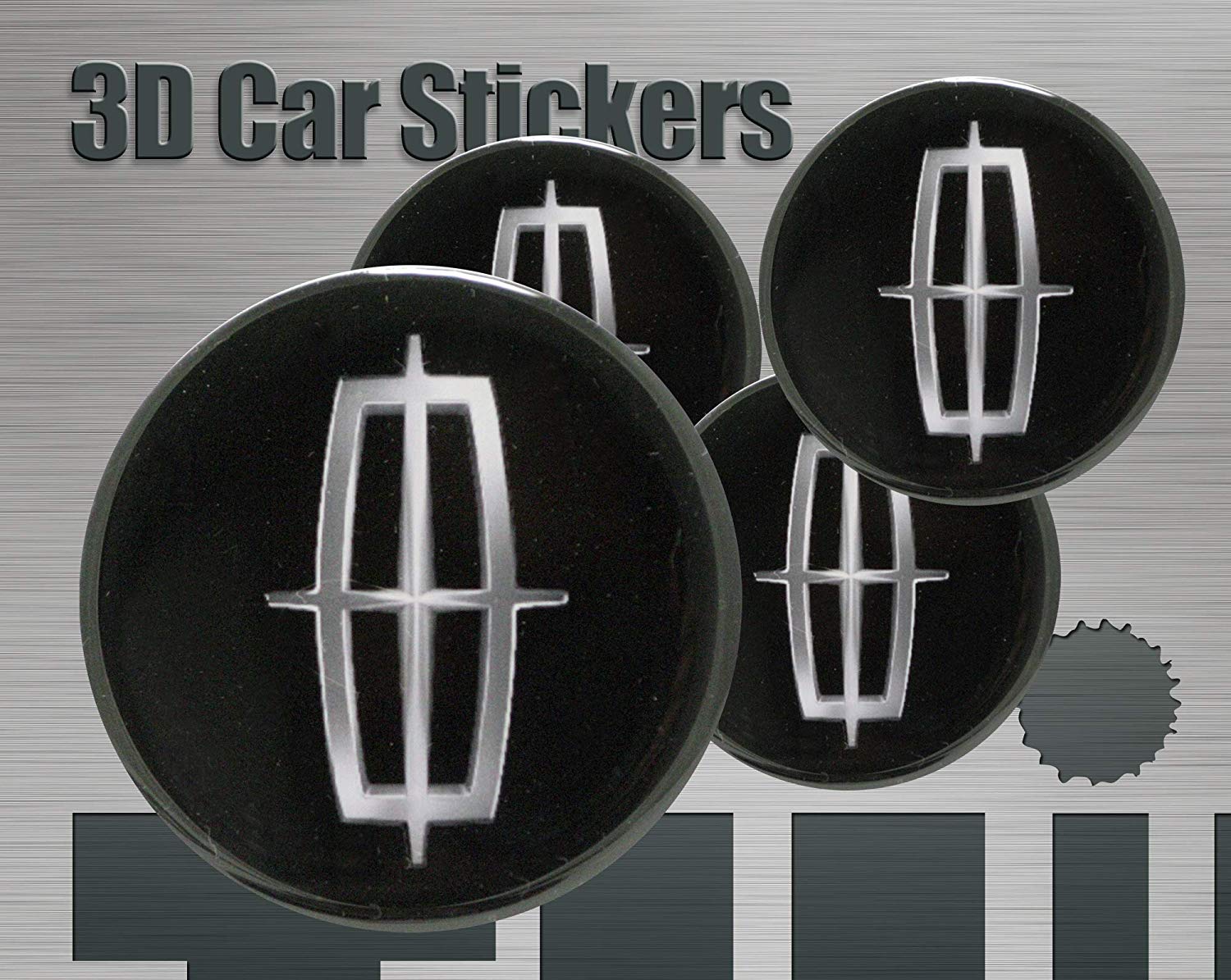 Lincolm Logo - 3D Stickers 4 pcs Lincoln Logo Imitation Center Cap Wheel Trims