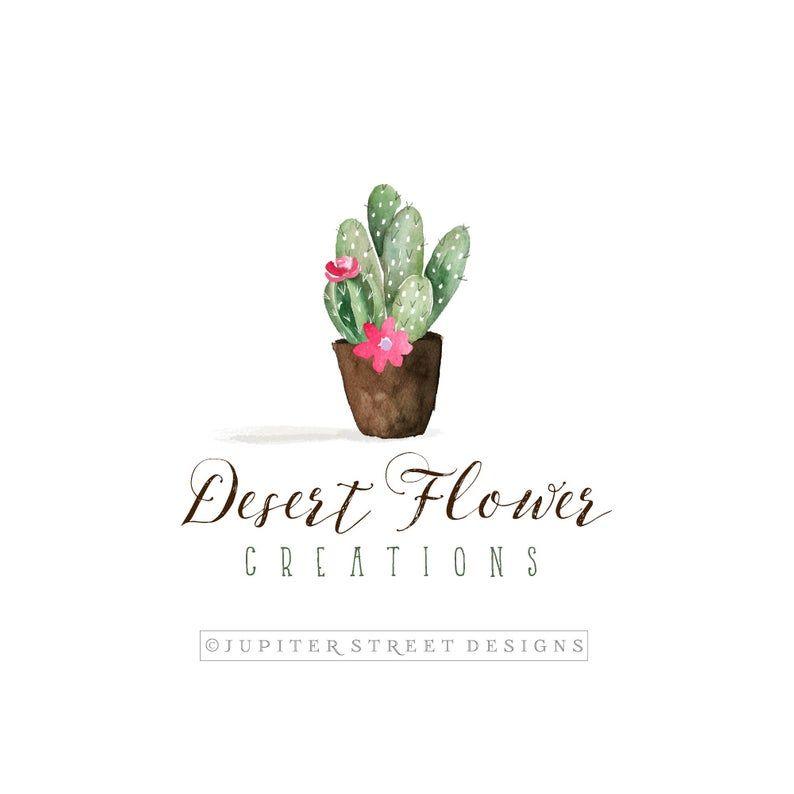 Desert Logo - Cactus Logo-Flower Logo-Desert Logo-Photography Logo-Etsy  Logo-Branding-Watermark