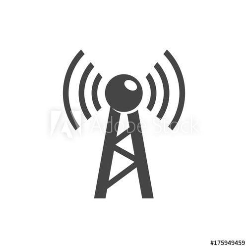 Antenna Logo - Antenna icon. Communication tower vector logo on white background ...