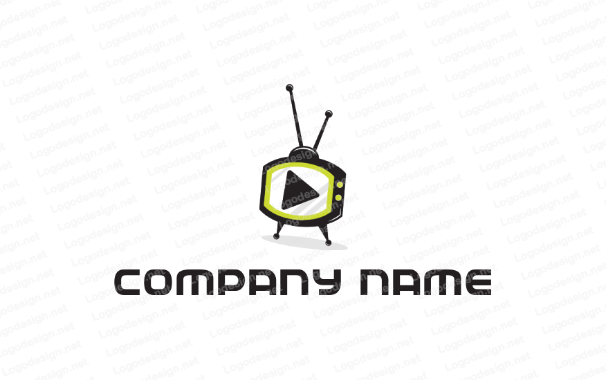 Antenna Logo - play symbol in tube television with antenna | Logo Template by ...