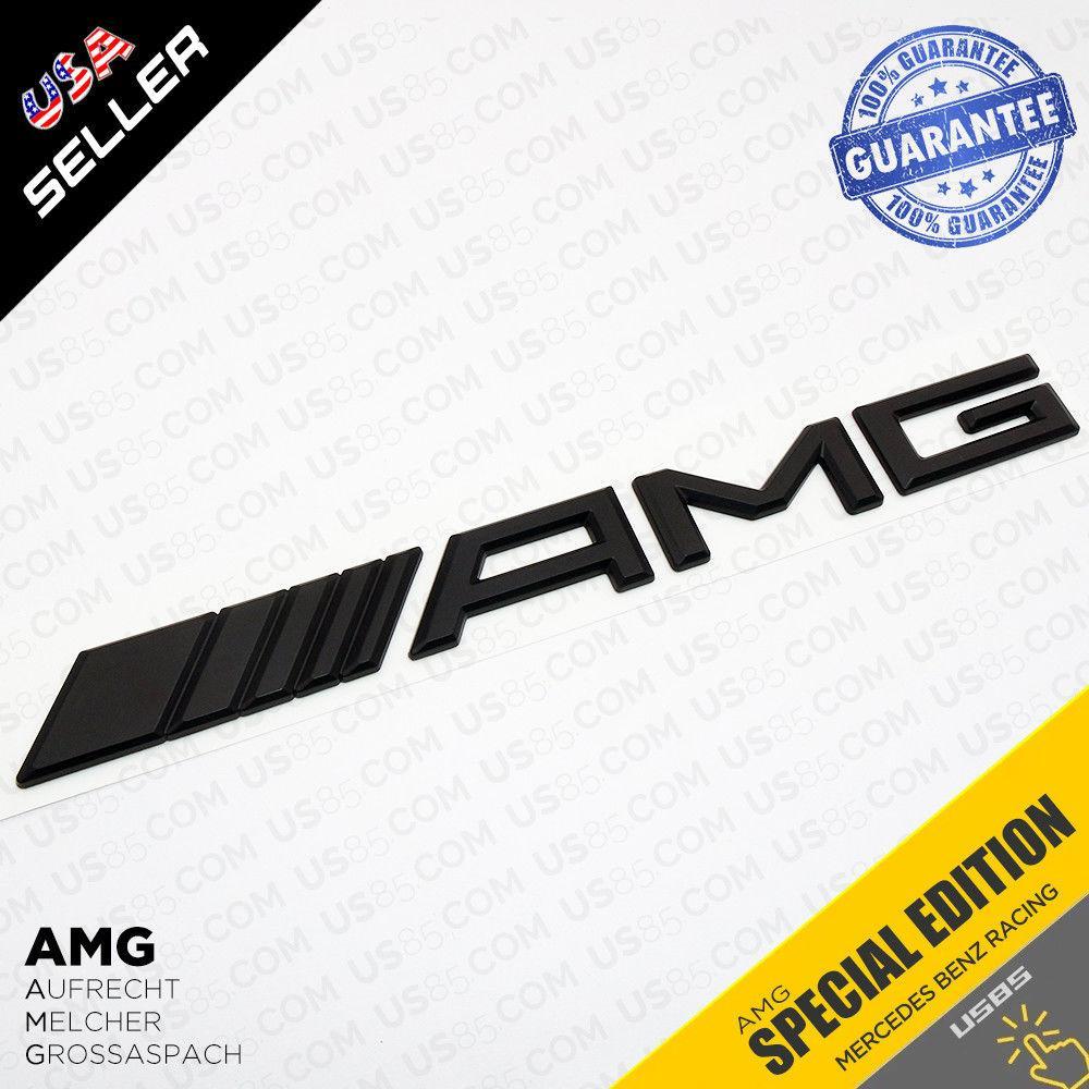 Nameplate Logo - Luggage Lid AMG Nameplate Emblem 3D Trunk Logo Badge Decoration - Matte  Black