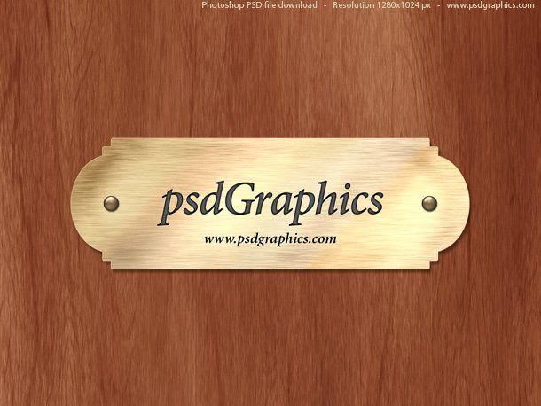 Nameplate Logo - Free Gold Nameplate Design Mockup in PSD