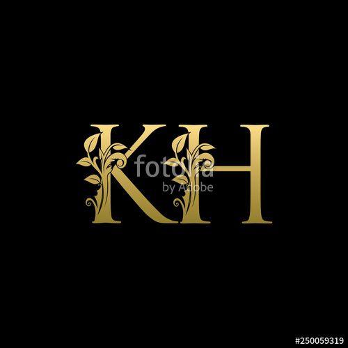 KH Logo - Golden Luxury KH Letter Logo
