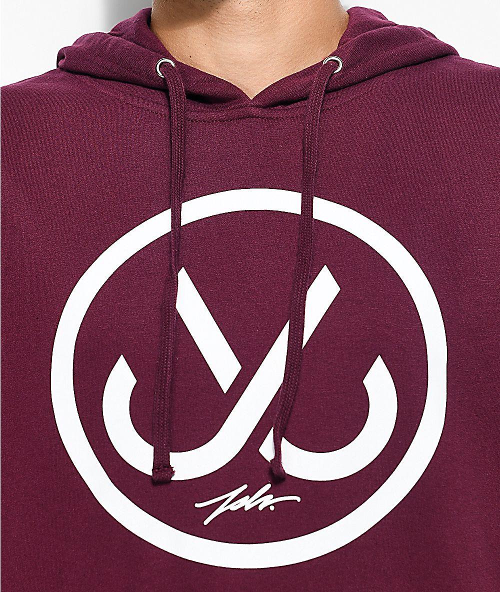 Jslv Logo - JSLV Hooks Burgundy Hoodie