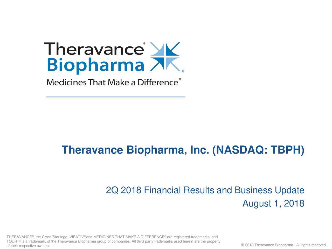 Theravance Logo - Theravance Biopharma, Inc. 2018 Q2 - Results - Earnings Call Slides ...