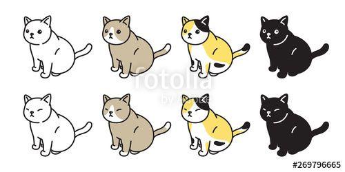 Calico Logo - cat icon vector kitten calico logo sitting character cartoon ginger