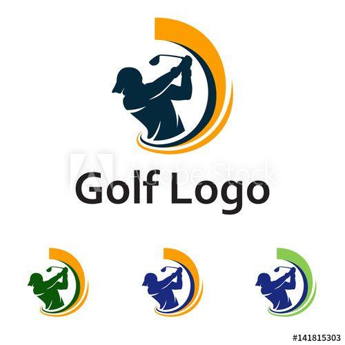 Golfer Logo - Golf Logo Golfer Swing and Hit the Ball - Buy this stock vector and ...