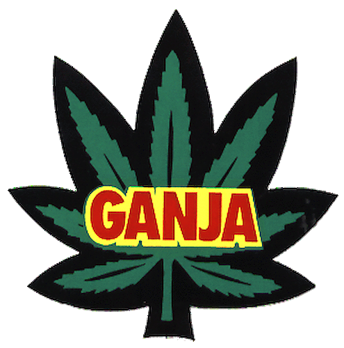 Stoner Logo - 11060 Ganja Marijuana Hemp Pot Leaf Logo Weed Stoner Grass Dope Sticker /  Decal