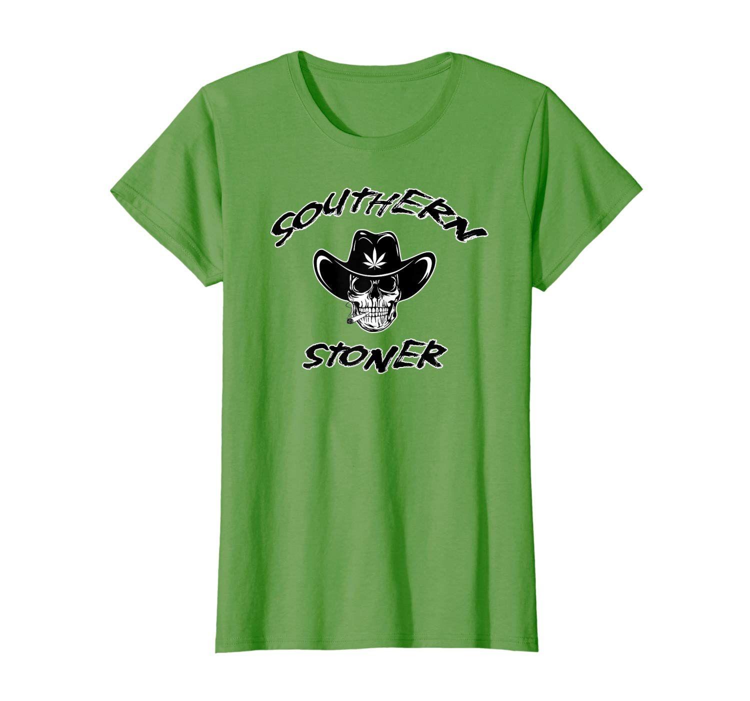 Stoner Logo - Amazon.com: Southern Stoner Logo T Shirt with Skull Cowboy Smoking ...