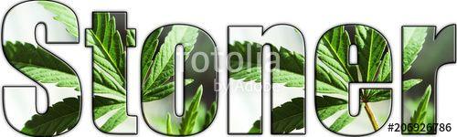 Stoner Logo - Stoner Logo With Marijuana Leaves Inside Letters High Quality