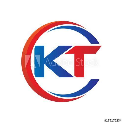 KT Logo - kt logo vector modern initial swoosh circle blue and red - Buy this ...