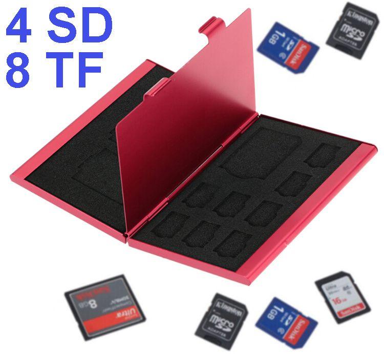 SDXC Logo - [Hot Item Logo Printing 12 In1 Large Capacity for 4 SD Micro SD SDHC Sdxc MMC 8 TF SIM Card Aluminum Storage Box Bag Memory Card Case Holder Wallet