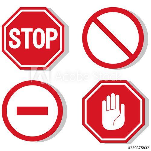 Stop Logo - vector stop icon, prohibited passage, stop sign icon, no entry sign ...