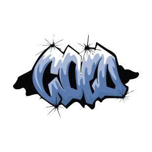 Blue and White Word Logo - White and blue cold word graffiti graffiti decals, decal sticker #15602