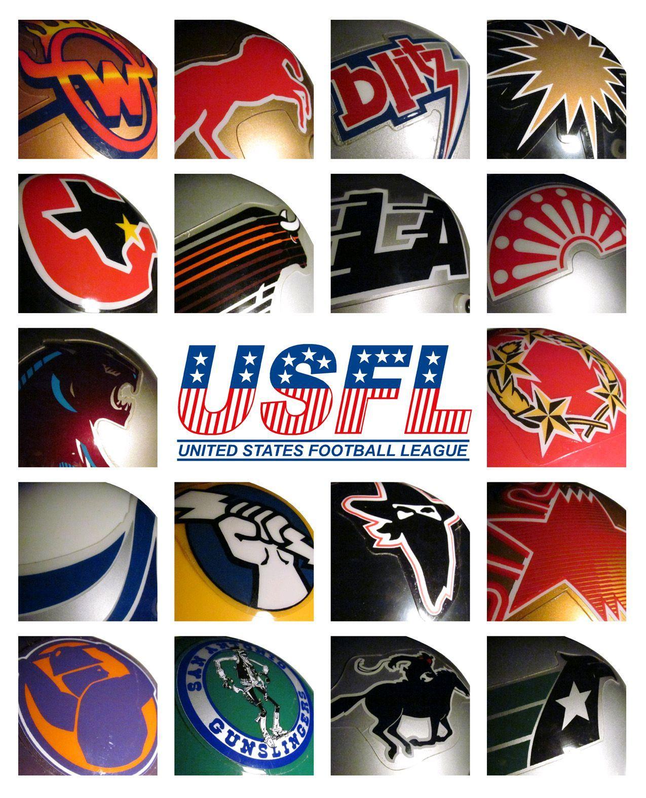 Gamblers Logo - USFL Helmets Arizona Wranglers, Birmingham Stallions, Chicago