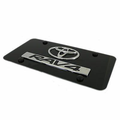 RAV4 Logo - TOYOTA LOGO + RAV4 Name Badge On Black License Plate