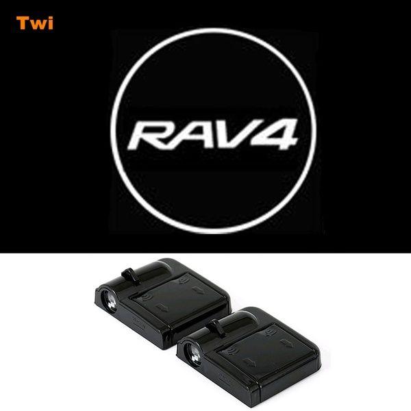 RAV4 Logo - For TOYOTA RAV4 LOGO LED Car Door Welcome Warning Light Emblem Badge Laser  Ghost Shadow Projector Lamp Lights