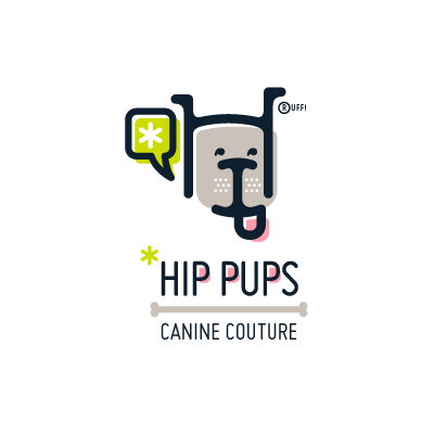 Hip Logo - Hip Pups - full lockup | Logo Design Gallery Inspiration | LogoMix