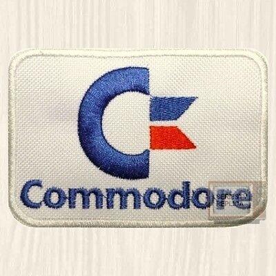 C64 Logo - COMMODORE RETRO VINTAGE embroidered Amiga C64 Logo Games sew iron