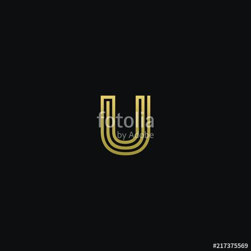 Unique U Logo - Unique modern trendy U black and gold color initial based icon logo