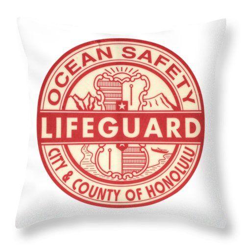 Lifeguard Logo - Hawaii Lifeguard Logo Throw Pillow