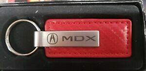 MDX Logo - Details about Genuine Acura MDX Logo Carbon Fiber Look Rectangular Key Ring  Keychain Fob RED