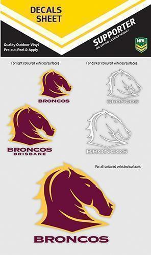 NRL Logo - Brisbane Broncos NRL Logo Set of 5 UV Car Decal Sticker Stickers ...