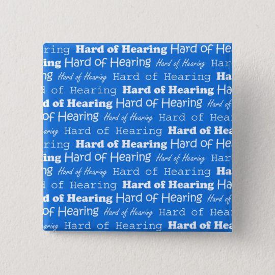 Blue and White Word Logo - Hard of Hearing Typography White Word Blue Pattern 15 Cm Square ...