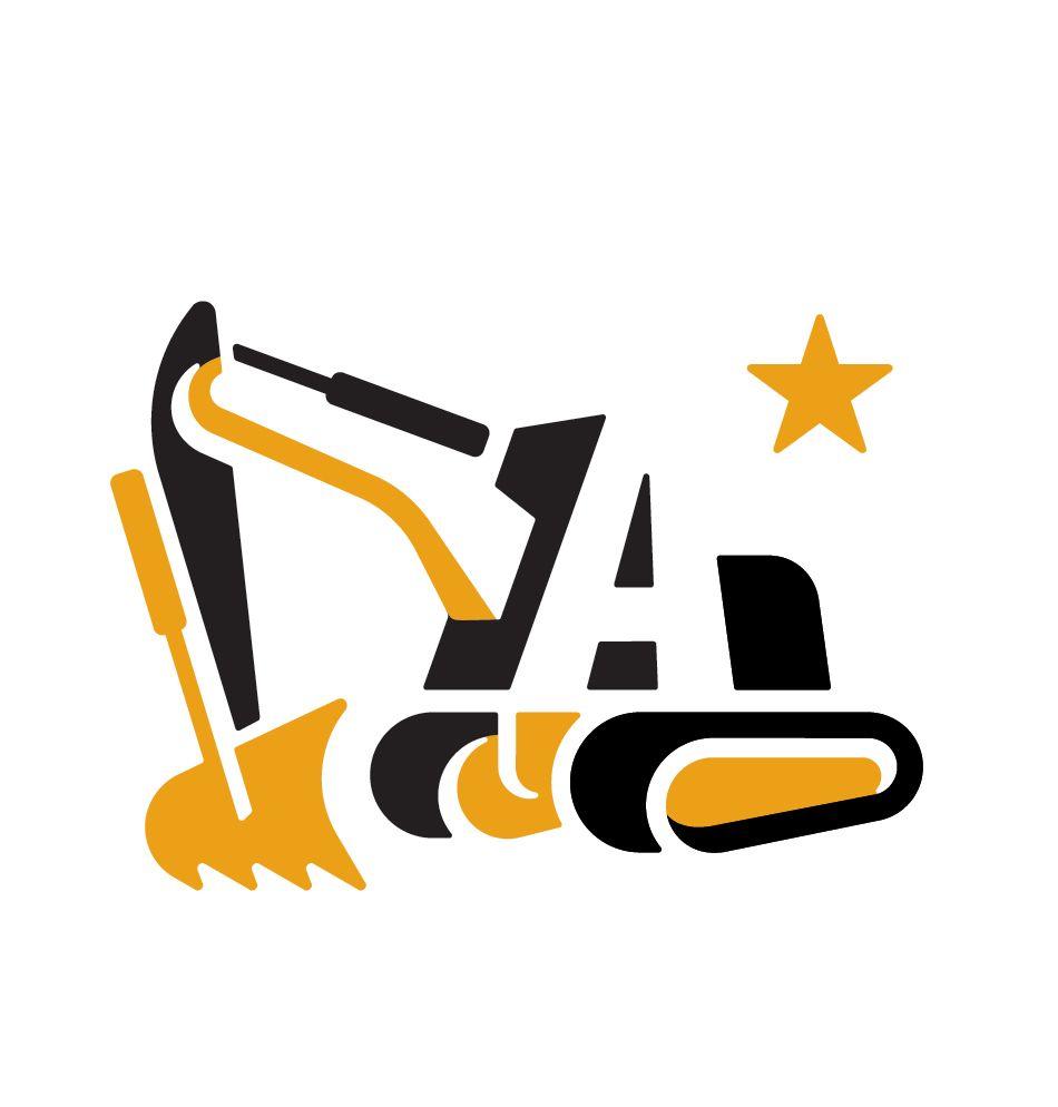 Backhoe Logo - Gardner Design Excavating logo design. A backhoe with a