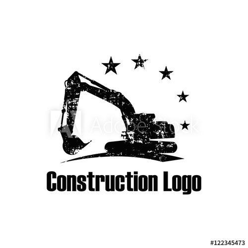 Backhoe Logo - Excavator Backhoe Logo Template Vintage Rustic Style this