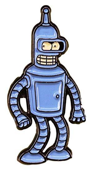 Bender Logo - Futurama Bender Character Enamel Metal Logo Pin