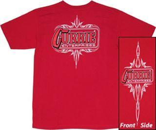 XXXL Logo - CE-9012-PSRXXX - Currie Pinstripe Logo Red T-Shirt (XXXL)