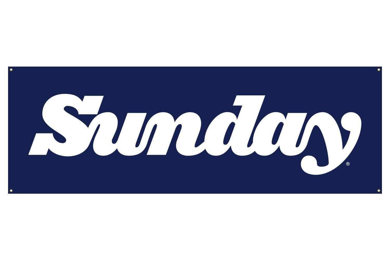 Sunday Logo - Classy Banner - Blue (6' x 2') | Sunday Bikes