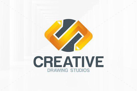 Pencils Logo - Creative Pencils Logo Template